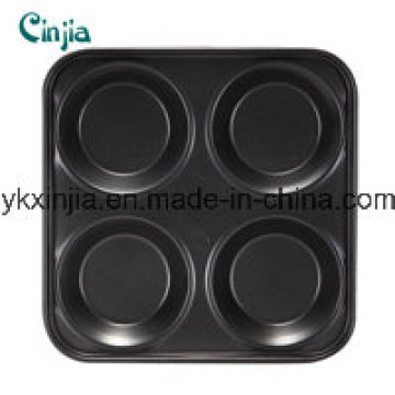 4cup Modelo de Aço Carbono Non-Stick Round Muffin Pan